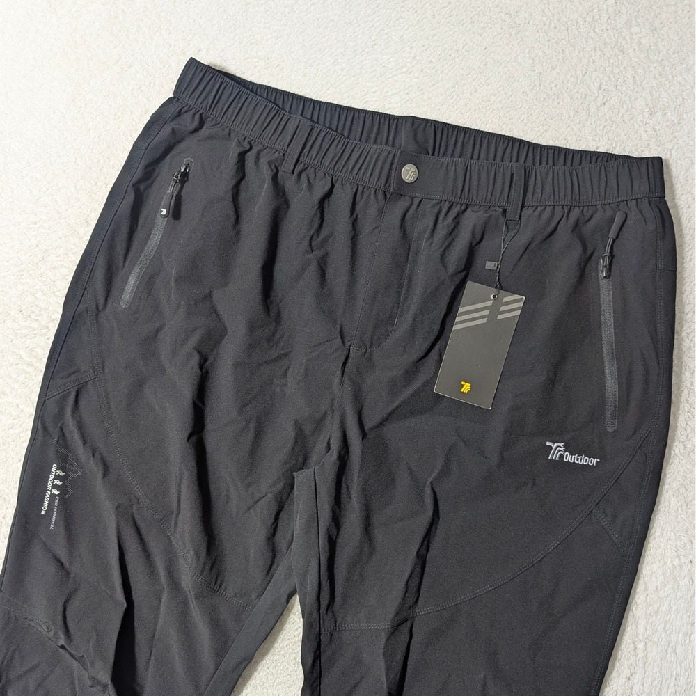 TRR OutdoorSports Hiking Pants Mens XXL Black Stretch‎ Zipper Pockets F.R#YD0006